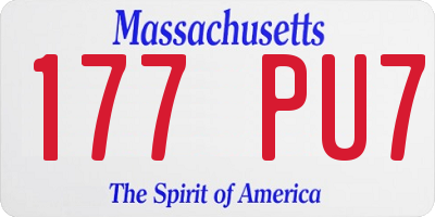 MA license plate 177PU7