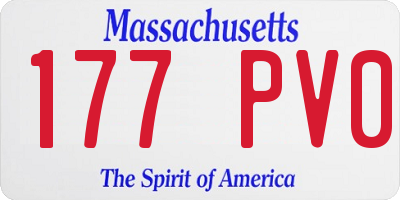 MA license plate 177PV0