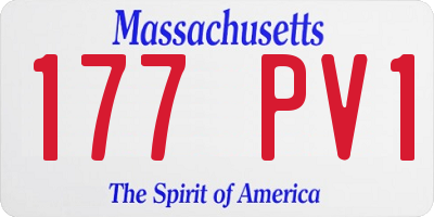 MA license plate 177PV1