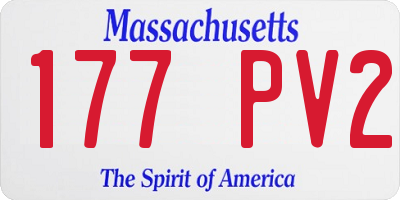 MA license plate 177PV2
