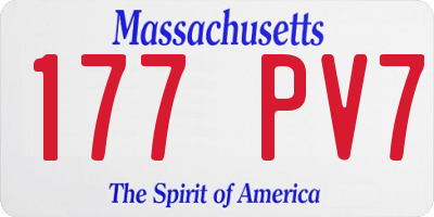 MA license plate 177PV7