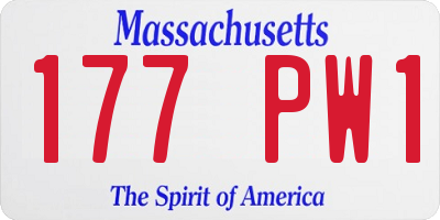 MA license plate 177PW1