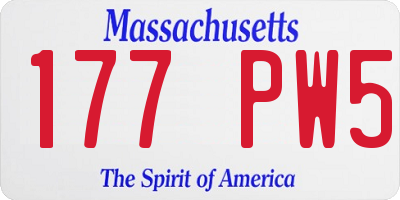 MA license plate 177PW5
