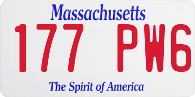MA license plate 177PW6