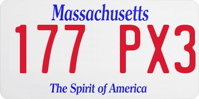 MA license plate 177PX3