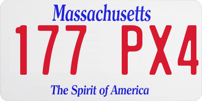 MA license plate 177PX4