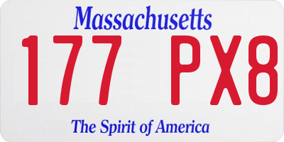 MA license plate 177PX8