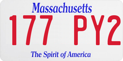 MA license plate 177PY2