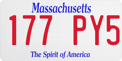 MA license plate 177PY5