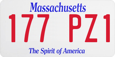 MA license plate 177PZ1