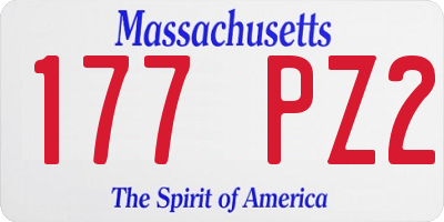 MA license plate 177PZ2
