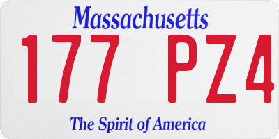 MA license plate 177PZ4