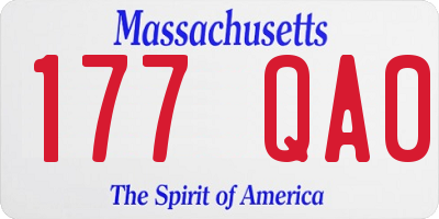 MA license plate 177QA0