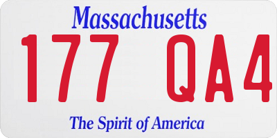 MA license plate 177QA4