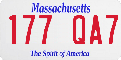 MA license plate 177QA7