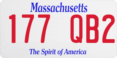 MA license plate 177QB2