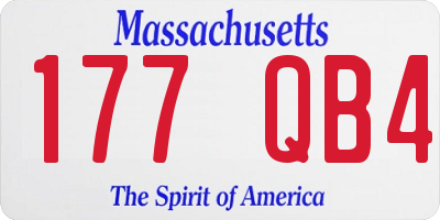 MA license plate 177QB4