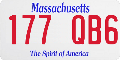 MA license plate 177QB6