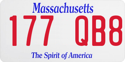 MA license plate 177QB8