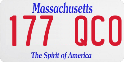 MA license plate 177QC0