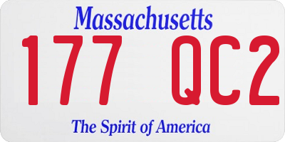 MA license plate 177QC2