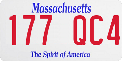 MA license plate 177QC4