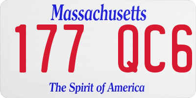 MA license plate 177QC6