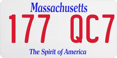 MA license plate 177QC7