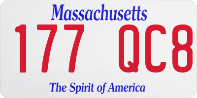 MA license plate 177QC8