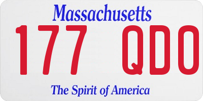MA license plate 177QD0