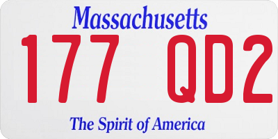 MA license plate 177QD2