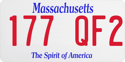 MA license plate 177QF2