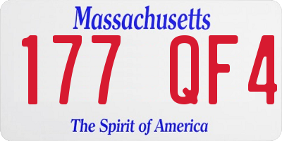 MA license plate 177QF4
