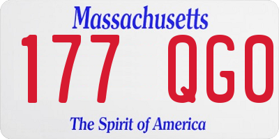 MA license plate 177QG0