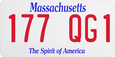 MA license plate 177QG1