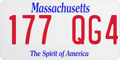 MA license plate 177QG4