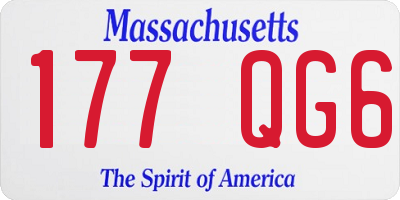 MA license plate 177QG6