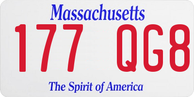 MA license plate 177QG8