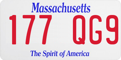 MA license plate 177QG9