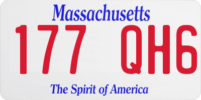 MA license plate 177QH6