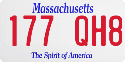 MA license plate 177QH8