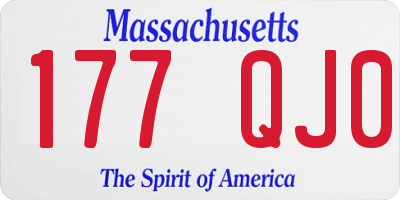 MA license plate 177QJ0