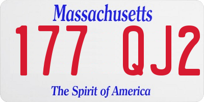 MA license plate 177QJ2
