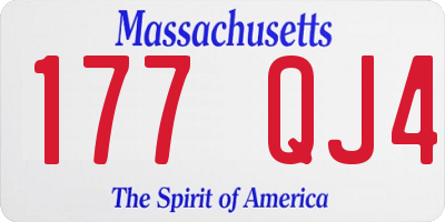 MA license plate 177QJ4