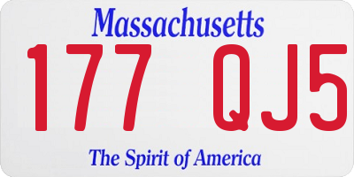 MA license plate 177QJ5