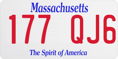 MA license plate 177QJ6