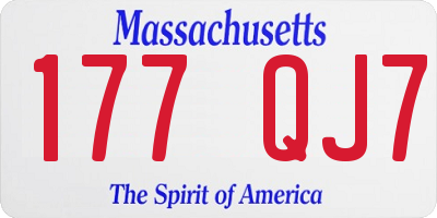 MA license plate 177QJ7