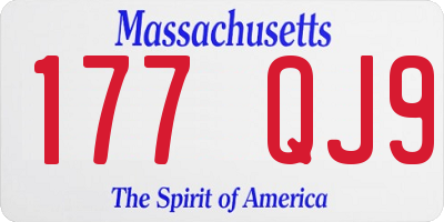 MA license plate 177QJ9