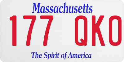 MA license plate 177QK0