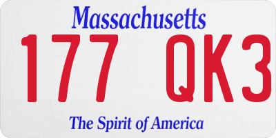 MA license plate 177QK3